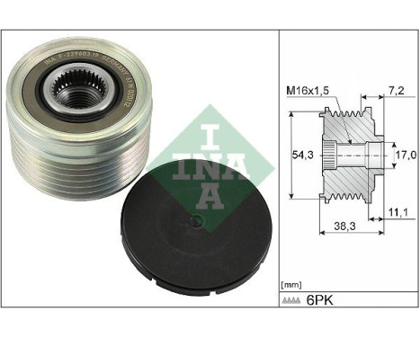 Frihjulskoppling, generator 535003910 Ina