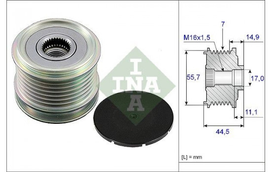 Frihjulskoppling, generator 535004210 Ina