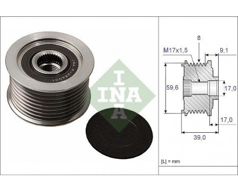 Frihjulskoppling, generator 535004910 Ina