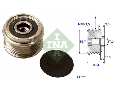 Frihjulskoppling, generator 535006010 Ina