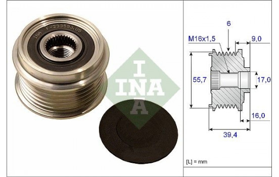 Frihjulskoppling, generator 535006010 Ina