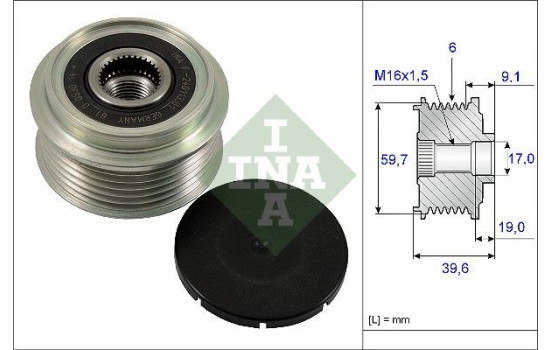 Frihjulskoppling, generator 535006510 Ina