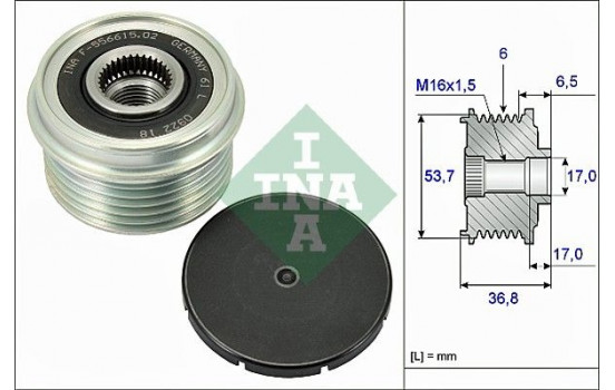 Frihjulskoppling, generator 535007410 Ina