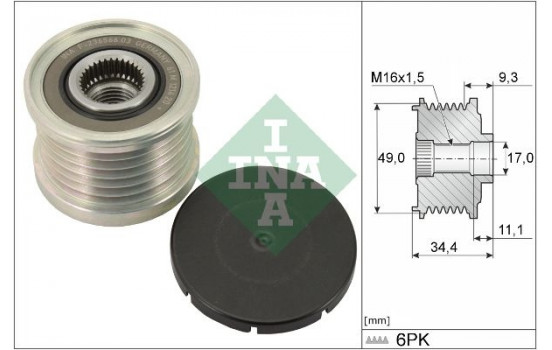 Frihjulskoppling, generator 535007510 Ina