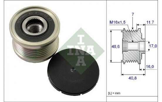 Frihjulskoppling, generator 535008010 Ina