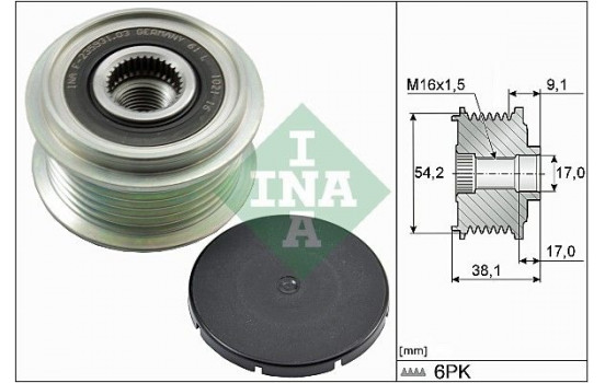 Frihjulskoppling, generator 535010010 Ina