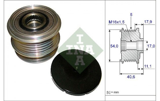 Frihjulskoppling, generator 535012110 Ina, bild 2