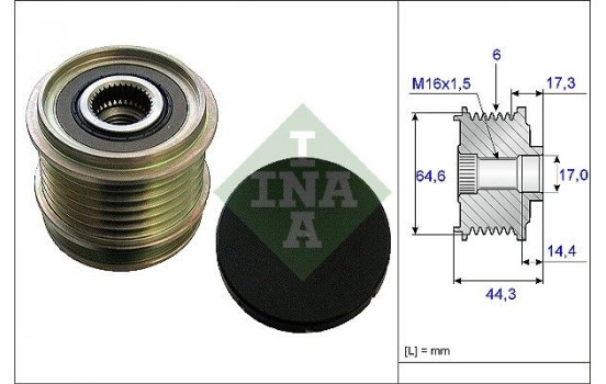 Frihjulskoppling, generator 535013010 Ina