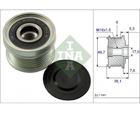 Frihjulskoppling, generator 535013410 Ina