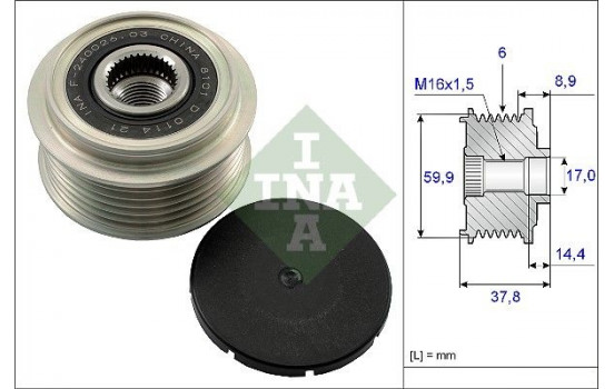 Frihjulskoppling, generator 535013510 Ina