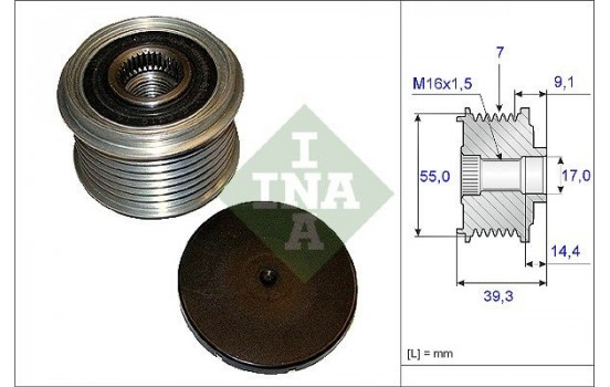 Frihjulskoppling, generator 535014210 Ina