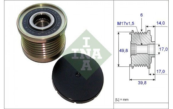 Frihjulskoppling, generator 535014610 Ina