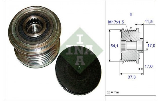 Frihjulskoppling, generator 535014910 Ina