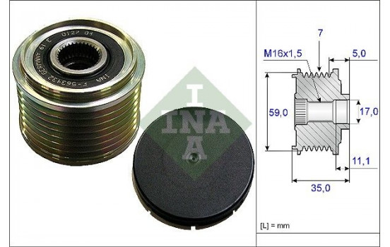 Frihjulskoppling, generator 535015910 Ina