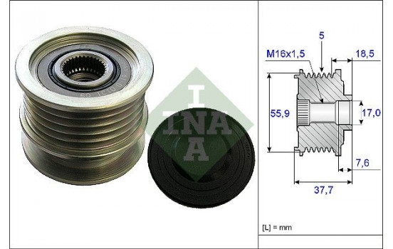 Frihjulskoppling, generator 535016910 Ina