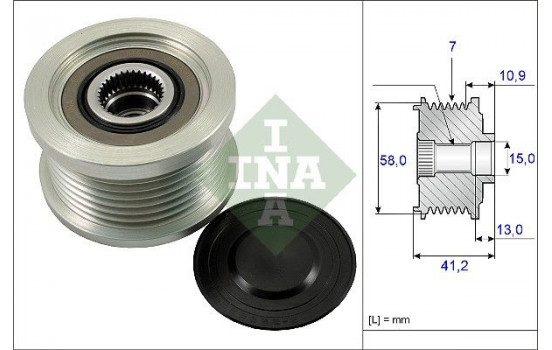 Frihjulskoppling, generator 535017310 Ina