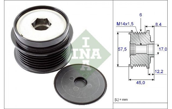 Frihjulskoppling, generator 535017410 Ina