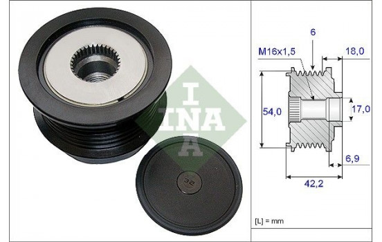 Frihjulskoppling, generator 535018810 Ina