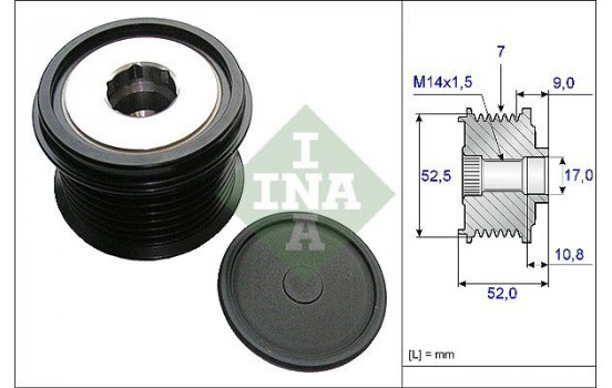 Frihjulskoppling, generator 535020910 Ina