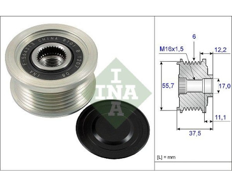Frihjulskoppling, generator 535022610 Ina