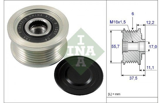 Frihjulskoppling, generator 535022610 Ina