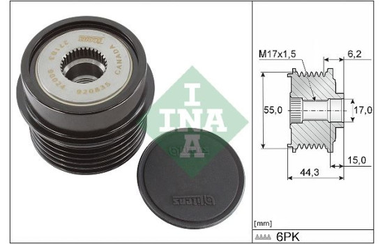 Frihjulskoppling, generator 535023110 Ina