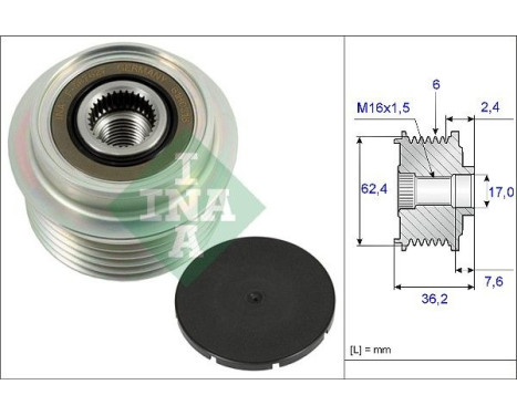 Frihjulskoppling, generator 535023810 Ina