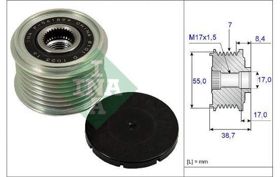 Frihjulskoppling, generator 535023910 Ina