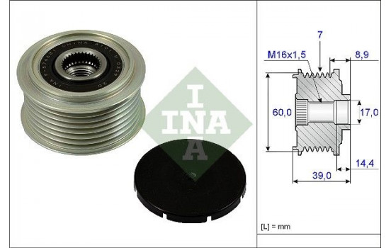 Frihjulskoppling, generator 535024510 Ina