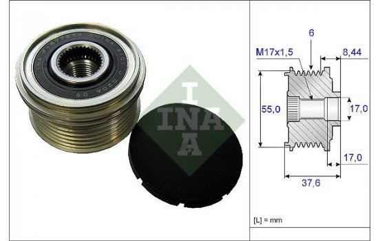 Frihjulskoppling, generator 535024610 Ina