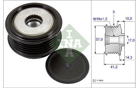 Frihjulskoppling, generator 535024810 Ina