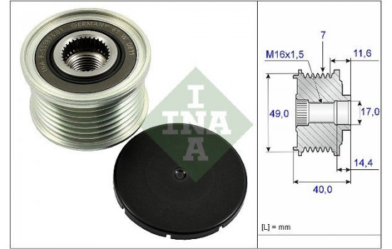 Frihjulskoppling, generator 535025410 Ina