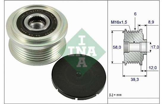 Frihjulskoppling, generator 535026610 Ina