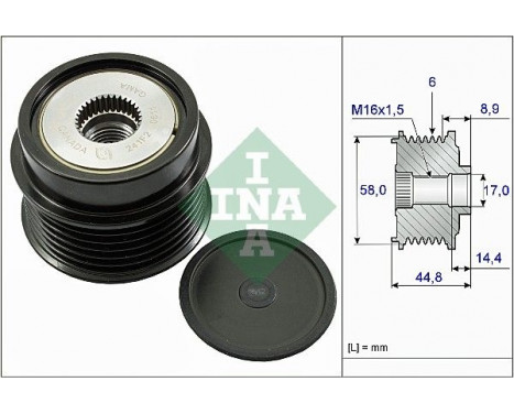 Frihjulskoppling, generator 535027110 Ina
