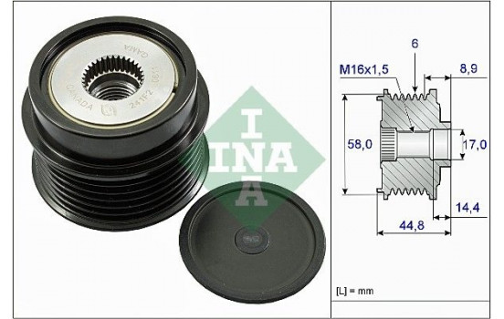 Frihjulskoppling, generator 535027110 Ina