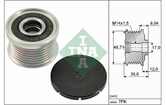 Frihjulskoppling, generator 535027510 Ina