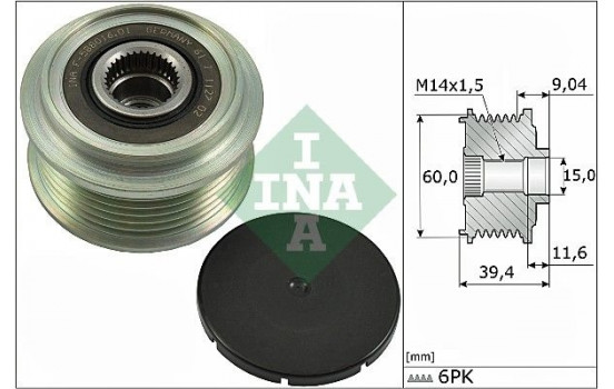 Frihjulskoppling, generator 535027710 Ina