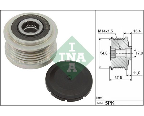 Frihjulskoppling, generator 535027810 Ina