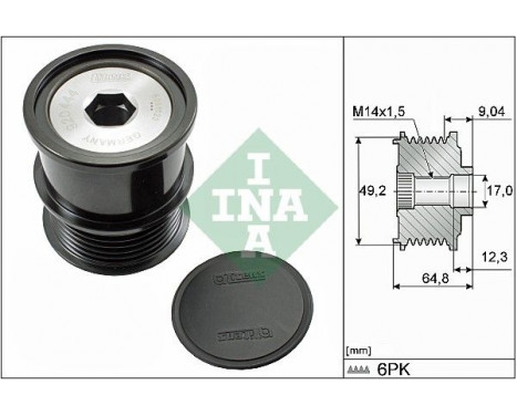 Frihjulskoppling, generator 535028410 Ina