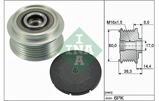 Frihjulskoppling, generator 535028910 Ina