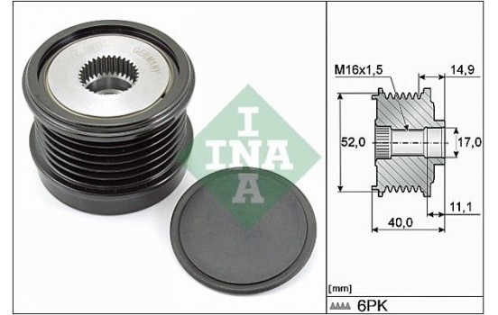 Frihjulskoppling, generator 535029310 Ina