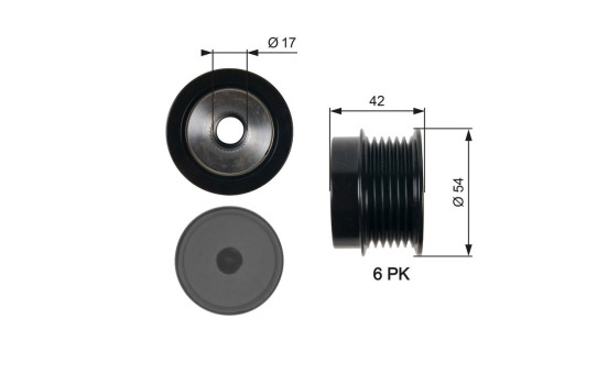 Frihjulskoppling, generator DriveAlign® OAP7035 Gates