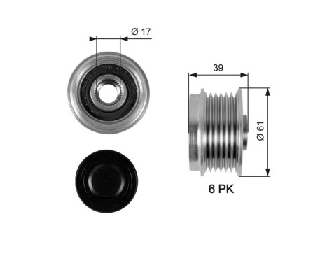 Frihjulskoppling, generator DriveAlign® OAP7042 Gates
