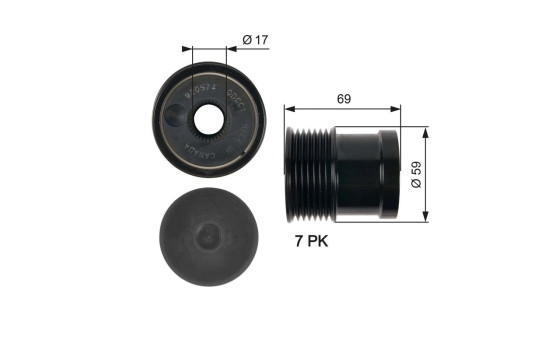 Frihjulskoppling, generator DriveAlign® OAP7069 Gates