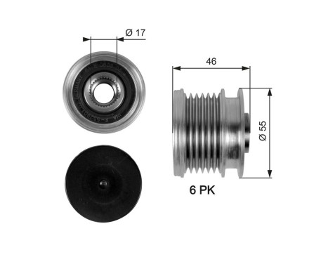 Frihjulskoppling, generator DriveAlign® OAP7092 Gates