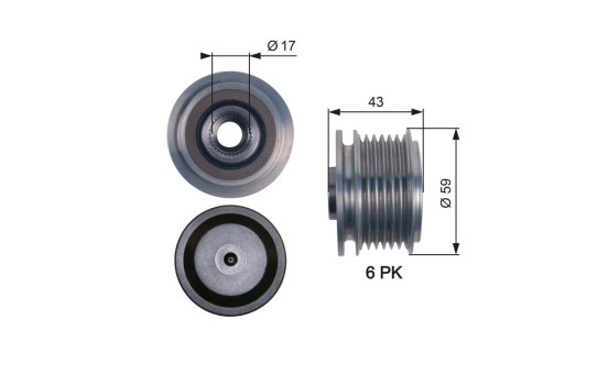 Frihjulskoppling, generator DriveAlign® OAP7112 Gates