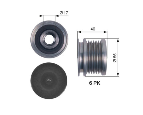 Frihjulskoppling, generator DriveAlign® OAP7114 Gates