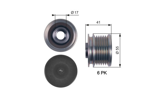 Frihjulskoppling, generator DriveAlign® OAP7115 Gates