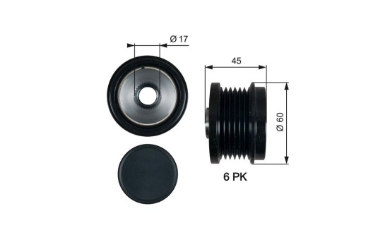 Frihjulskoppling, generator DriveAlign® OAP7155 Gates