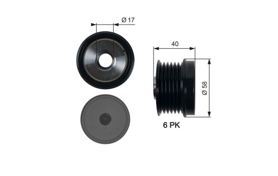 Frihjulskoppling, generator DriveAlign® OAP7158 Gates